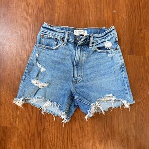 Abercrombie & Fitch Blue Distressed Jean Shorts